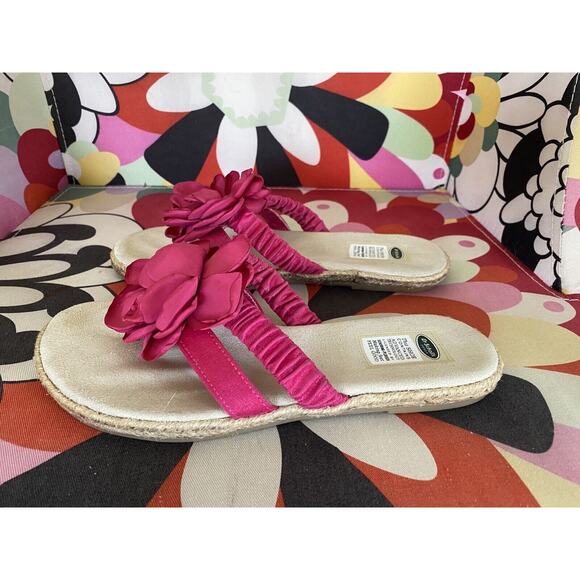 Dr. Scholls fuchsia Flower Iris Thong Flip Flop Sandal Women 6M - Picture 7 of 10